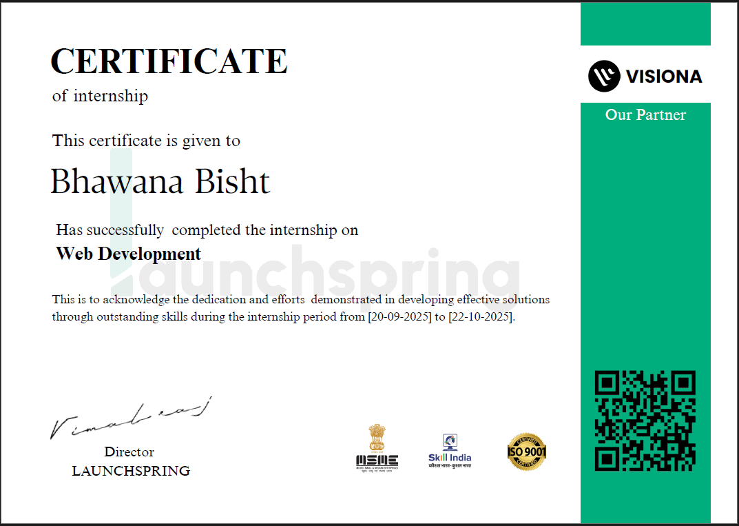 Web Development Internship